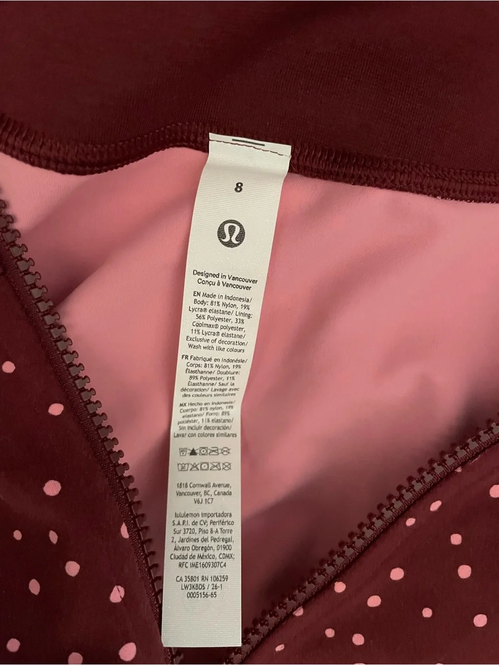 Lululemon NWT Define Cropped Nulu Fill Zip Jacket Heart Scatter Dot Print Size 8